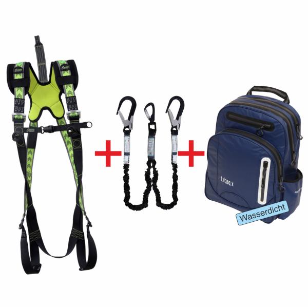 Set, bestehed aus Auffanggurt + Y-Verbindungsmittel + Hochwertigem Rucksack!